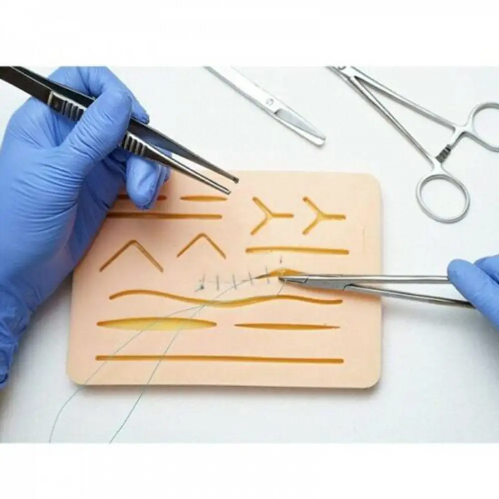

Suture Training Kit Skin Operate Suture Practice Model Scissor Needle Suture Skin Resource Kit Silicone Training Pad Teachi V5O1