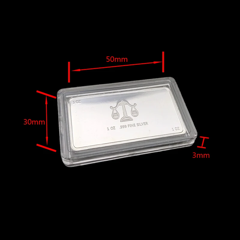 1OZ BAR/BULLION PLASTIC BOX CLEAR PLATIC BOX, 1PCS/LOT Hard Plastic Airtite Cases for 1 oz Bullion Bars Silver Gold 4