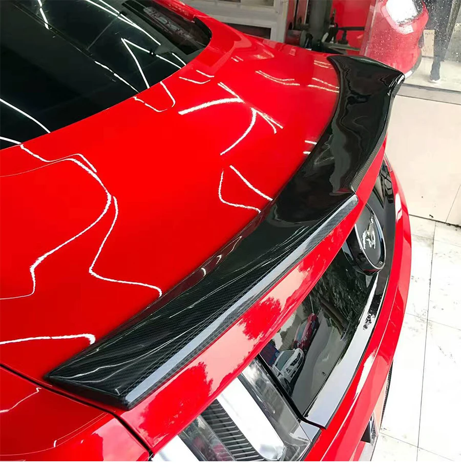В Стиль для Ford Mustang GT V8 V6 2 двери купе углеродного волокна задней панели из углеродных волокон спойлер Mustang крыло спойлера