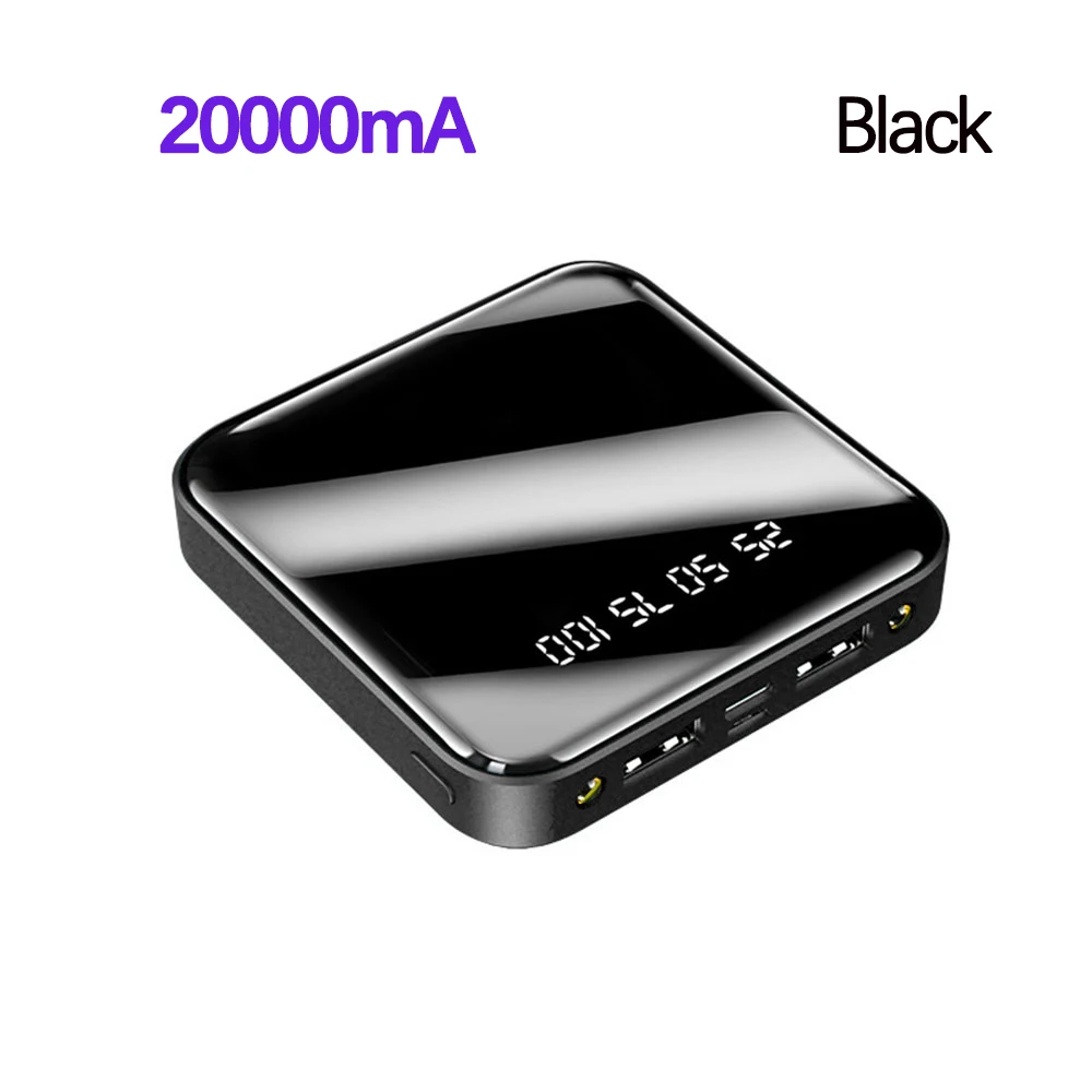 20000mAh Black FLOVEME Мобильный Внешний аккумулятор power Bank 20000 мАч портативное зарядное устройство для iPhone 11 XR 8 power bank 10000 мАч для Redmi Poverbank - Цвет: 20000mAh Black