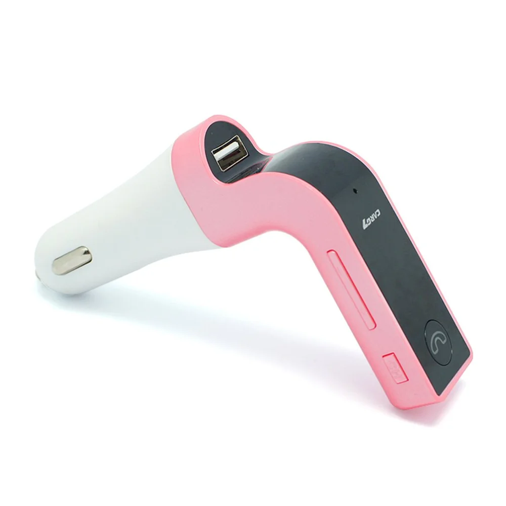 G7 Hands-Free автомобильный комплект fm-передатчик Usb зарядное устройство адаптер Mp3 плеер автомобильная карта Mp3 телефон Handsfree плеер Fm - Название цвета: pink
