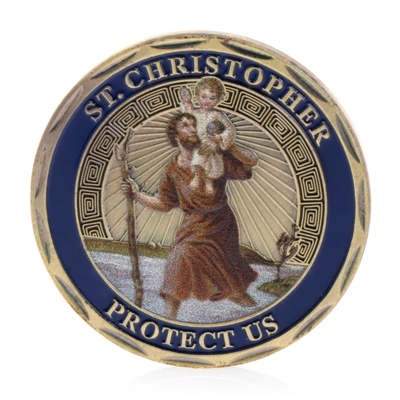 

1pc St. Christopher Patron Saint Of Travelers Commemorative Challenge Coin Collection