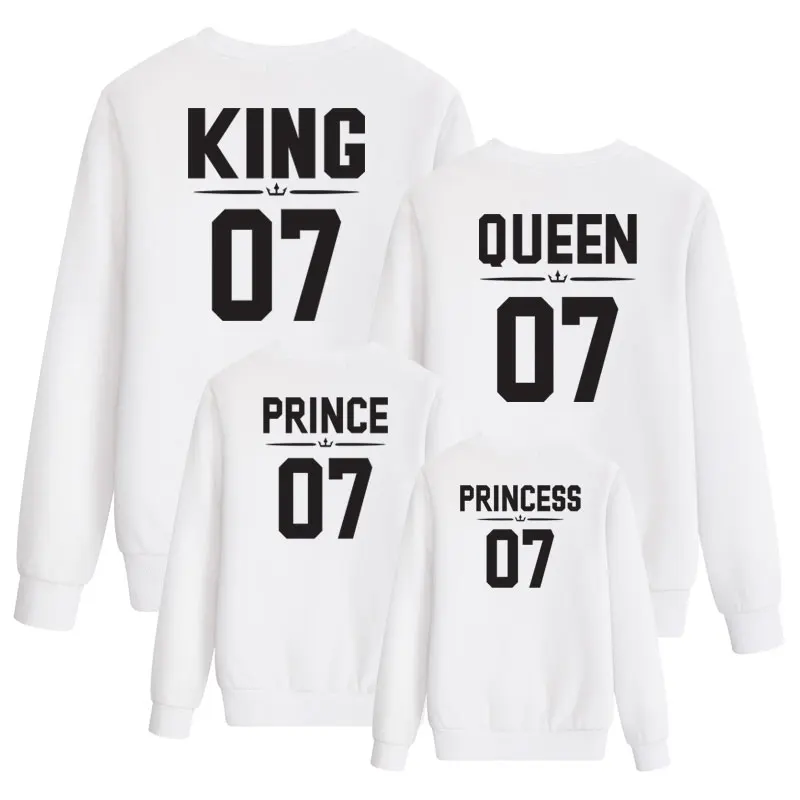 Свитшоты для всей семьи king queen, одежда для мамы и дочки, толстовки с капюшоном для папы, мамы и меня, одинаковые комплекты для маленьких девочек, Новое поступление года - Цвет: Color7