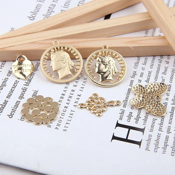 

10pcs Geometry Human Head Butterfly Letter Roundpendant Statement Earrings Material Diy Jewelry Accessories 2020 Hot Sale Metal