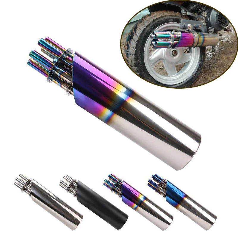 

Universal Modified Motorcycle Exhaust Pipe Can Rotate Gatling Gun Style for Scooter Pit Bike Dirt Motocross