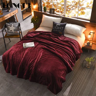 TONGDI Double-decker Cashmere Solid Thickened Soft Warm Fannel Berber Fleece Blanket Decor Cover Sofa Bed Bedspread Winter Couch | Дом и сад