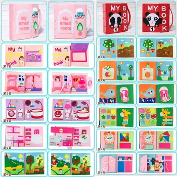 

3D Kid Cloth Book DIY Non-Woven Panting Book Manual Intelligence Puzzle Children Toy Early Education Development Reading Book