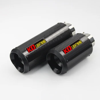 Universal Motorcycle Vent Pipe With DB Killer 220/320mm Length 51/61mm Diameter Carbon Fiber Silencer System For Modified