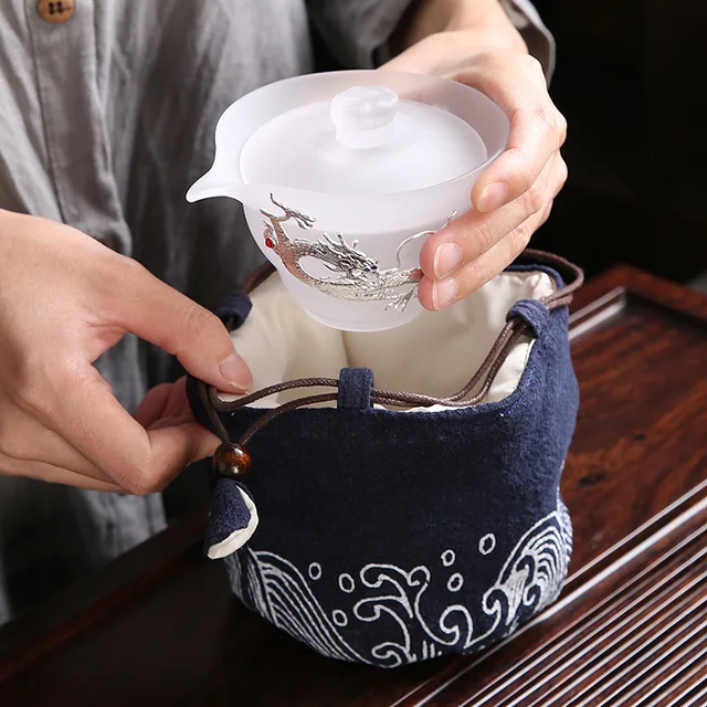 Üveg Tea Tureen 170 Ml Fehér Jade Porcelán Tál Fedéllel Ezüst Gaiwan Kínai Kung Fu Teáruház Kézfogás Ital - Image 4