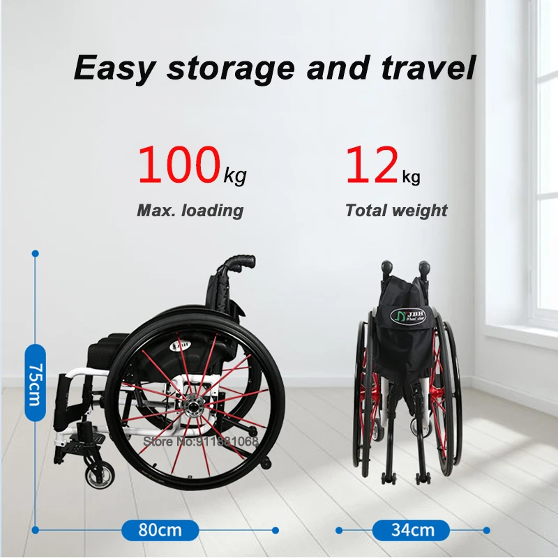 Aluminum Alloy Portable Folding Sports Wheelchair for the Elderly Disabled Light Chair High Quality and Strength electric stair climbing wheelchair