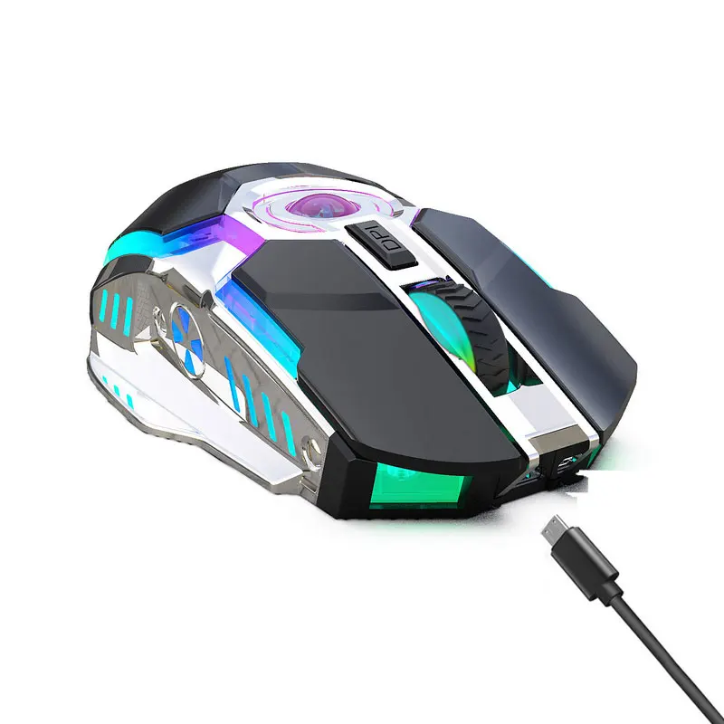 

2.4Ghz Wireless Mouse Rechargeable For Computer Wireless Ergonomic Mouse RGB Backlit LED Backlight for PC Laptop