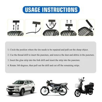 

Tools Tire Repair Kit A66333 Metal+Plastic 11Pcs Heavy Duty Car Repair