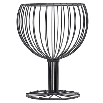 

Geometric Hollowed Out Wrought Iron Cupped Fruit Basket Home Living Room Snack Fruit Box Entrance Table Garbage Storage Rack