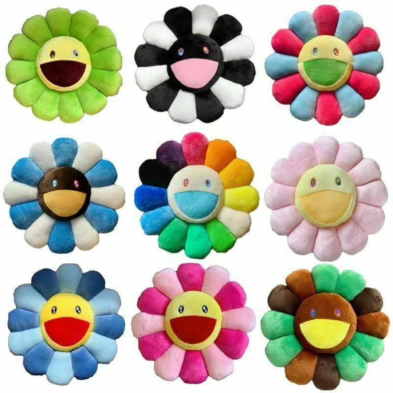 Fashion 40cm Takashi Murakami Kiki Ohaha Rainbow Flower Plush Cushion