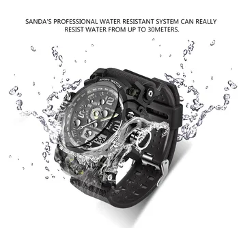 

Men Watch Relojes Hombre 2020 Diver Water Resistant Colourful Luxury Double Display Cold Light Electronic Waterproof Sport Watch