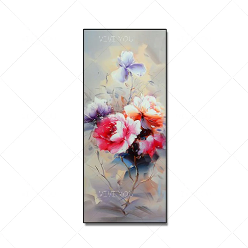 Handmade Artist Colorful Flower Painting Natural Oil Canvas Art Wall Paintings Living Room Bed Decoration | Дом и сад