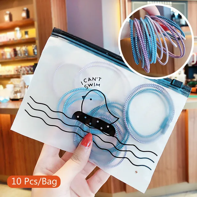 10/50/100 Pcs/Set Women Girls Colors Soft Scrunchies Elastic Hair Band Lady Lovely Solid Rubber Bands Female Hair Accessories 10-10 Pcs