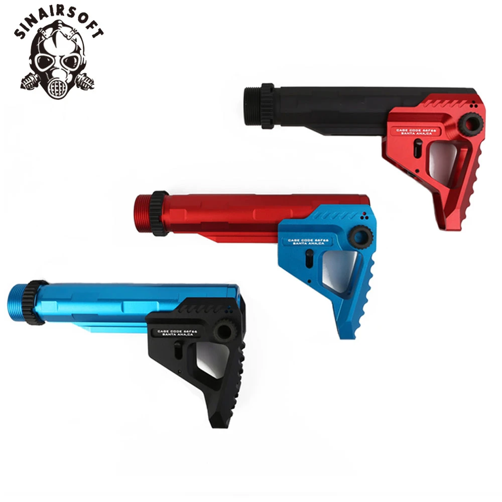 High Quality SI Style Lightweight Aluminium Stock Adapter Black Barrel Pipe for AEG M4 M16 Hunting Paintball Accessories