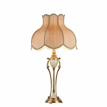 Европейский стиль Медная настольная лампа для спальни прикроватная мраморная Гостиная Кабинет вилла креативные французские медные Роскошные Настольные Лампы