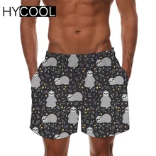 HYCOOL мужские летние пляжные шорты с принтом "Ленивец" пляжные шорты для мужчин s дышащая быстросохнущая спортивная одежда