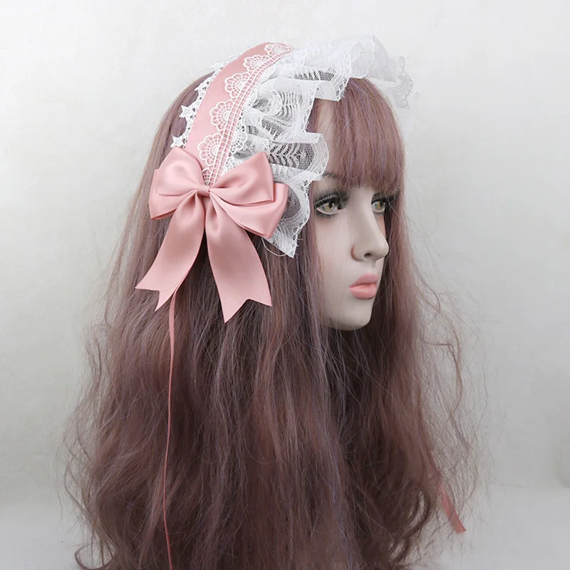 Lace Ribbon Bowknot Headband Cosplay Headdress Hair Band Lolita Maid Cosplay Hairband Accessories Anime Hair Accessories Costume Headband