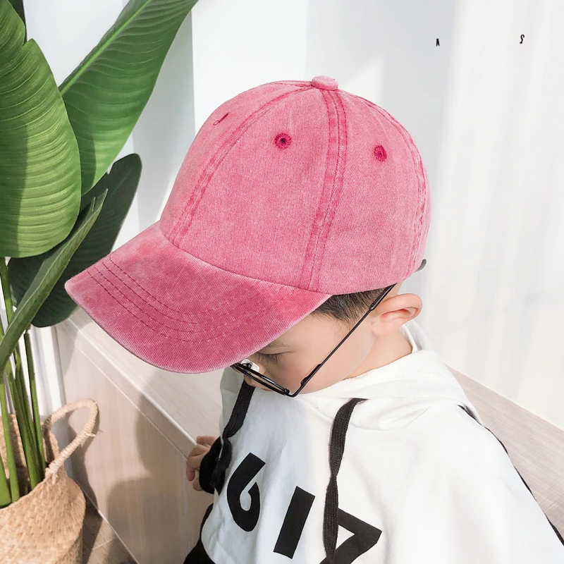 Хлопок вымытая винтажная детская бейсбольная Кепка Snapback детская хип-хоп девочки-мальчики бейсболка