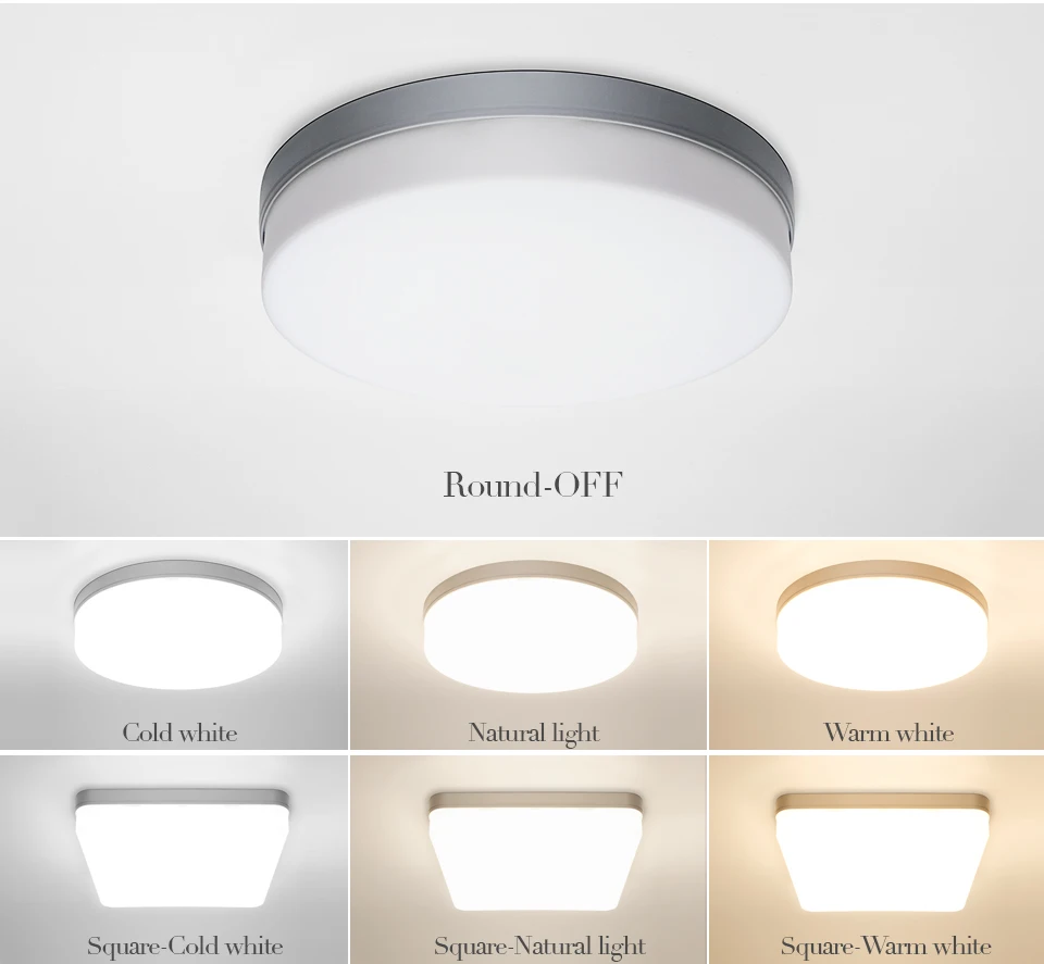 wireless ceiling light Square LED Panel Light 18W 24W 36W 48W Round Ceiling Lamp AC 85-265V Natural/Cold/Warm White High Lighting in Kitchen Lighting bathroom ceiling light fixtures