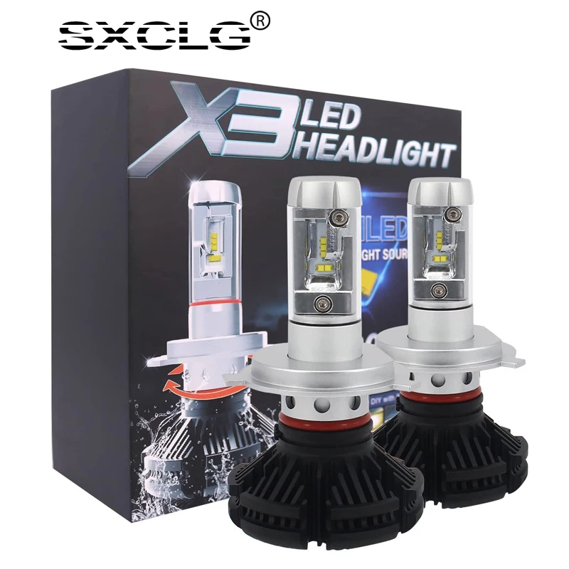 Автомобильные светодиодсветодиодный лампы SXCLG X3 CSP 3000K 6500K 8000K H4 H7 H11 HB3 HB4 H27 50 Вт