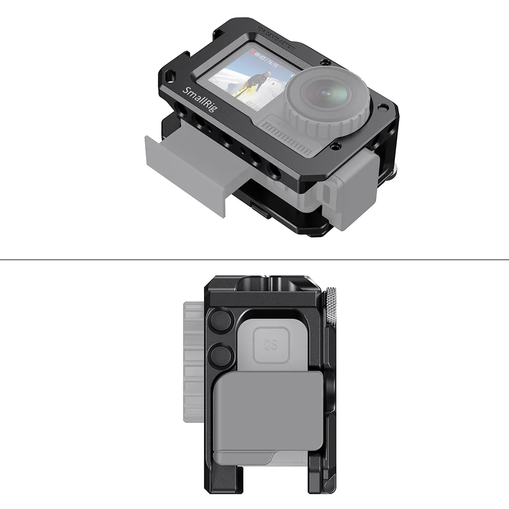 Клетка SmallRig для DJI Osmo Action camera Cage с двумя креплениями для холодного башмака(совместим с адаптером для микрофона)-2475