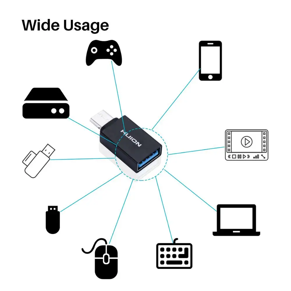Huion адаптер OTG USB Тип C|Цифровые планшеты| |