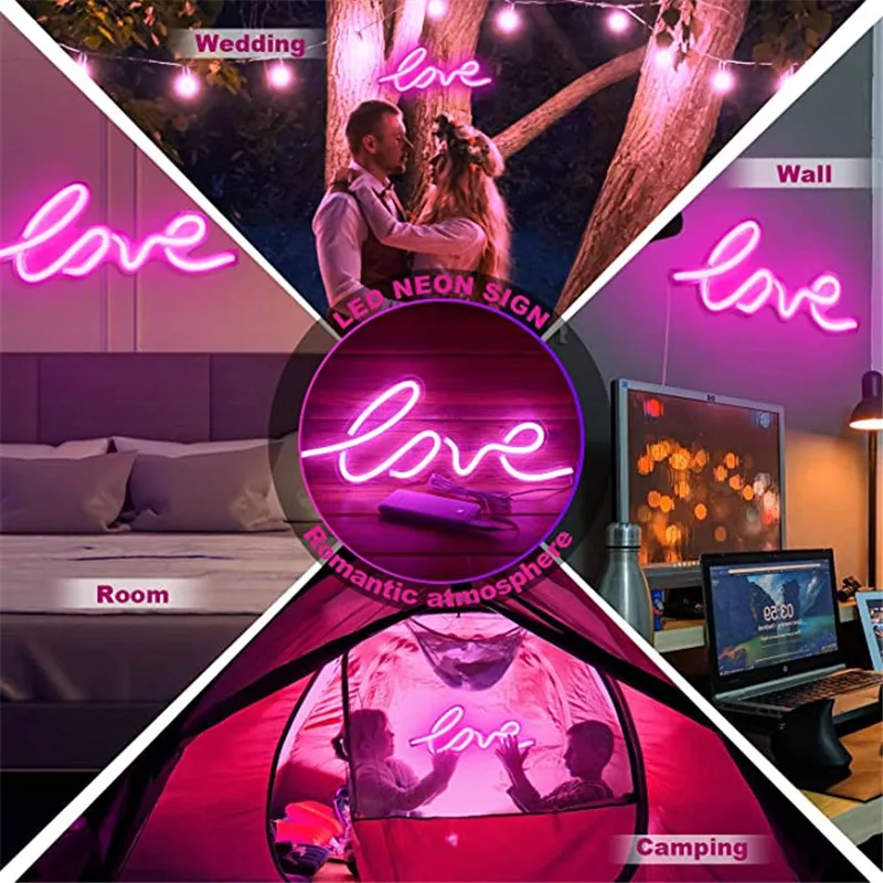 Неоновые вывески LOVE светодиодные неоновые огни для декора пары предлагающие