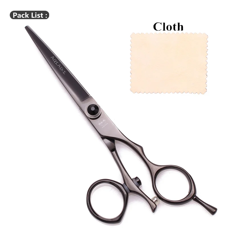 A9019 Hei C 5.5N Hairdressing Scissors 5.5" 440C AQIABI Hair Cutting Scissors Barber Thinning Shears Hair Scissors Swivel Thumb Black Color A9019 - Color: A9019 Hei C 5.5N