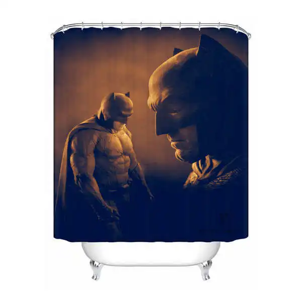 Shower Curtain Пользовательские водонепроницаемый Душ занавес Бэтмен против Супермена печатных ванной комнаты декор различных размеров#180320-02-254 - Цвет: Shower Curtain