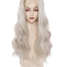 Длинные волнистые парики для женщин блонд Кружева передние парики длинные волосы парики Косплей