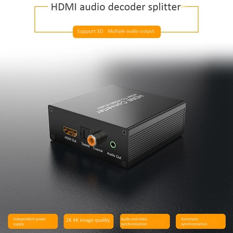 HDMI o Decoder Splitter o Splitter 1080P HDMI to Coaxial to Toslink to 3 5 o EU Plug 