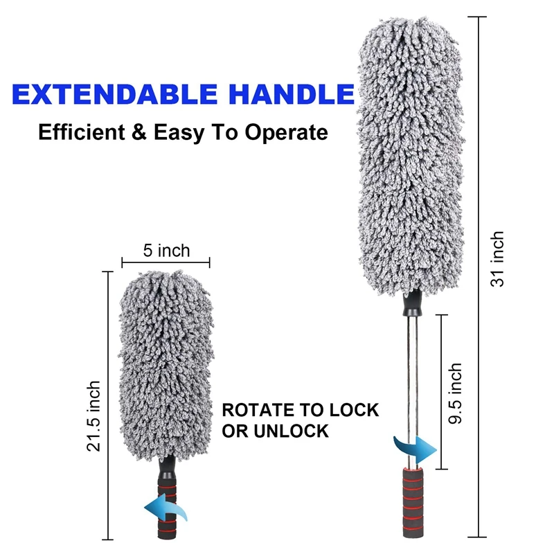 Автомобильное устройство для удаления пыли, машина с микрофиброй, устройство для удаления пыли очиститель с длинным удлинительная ручка, 2-из микрофибры с высоким ворсом тканью для протирки линз, мотоцикл