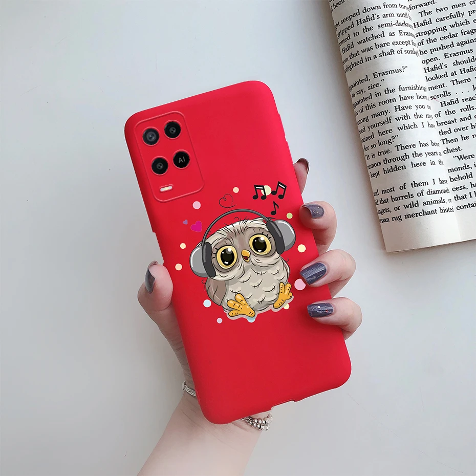For OPPO A54 A 54 2021 Case Flower Silicon Phone Cover For OPPOA54 CPH2239 CPH2195 A 54 5G Shockproof Soft Bumper 6.5" Cute Case 