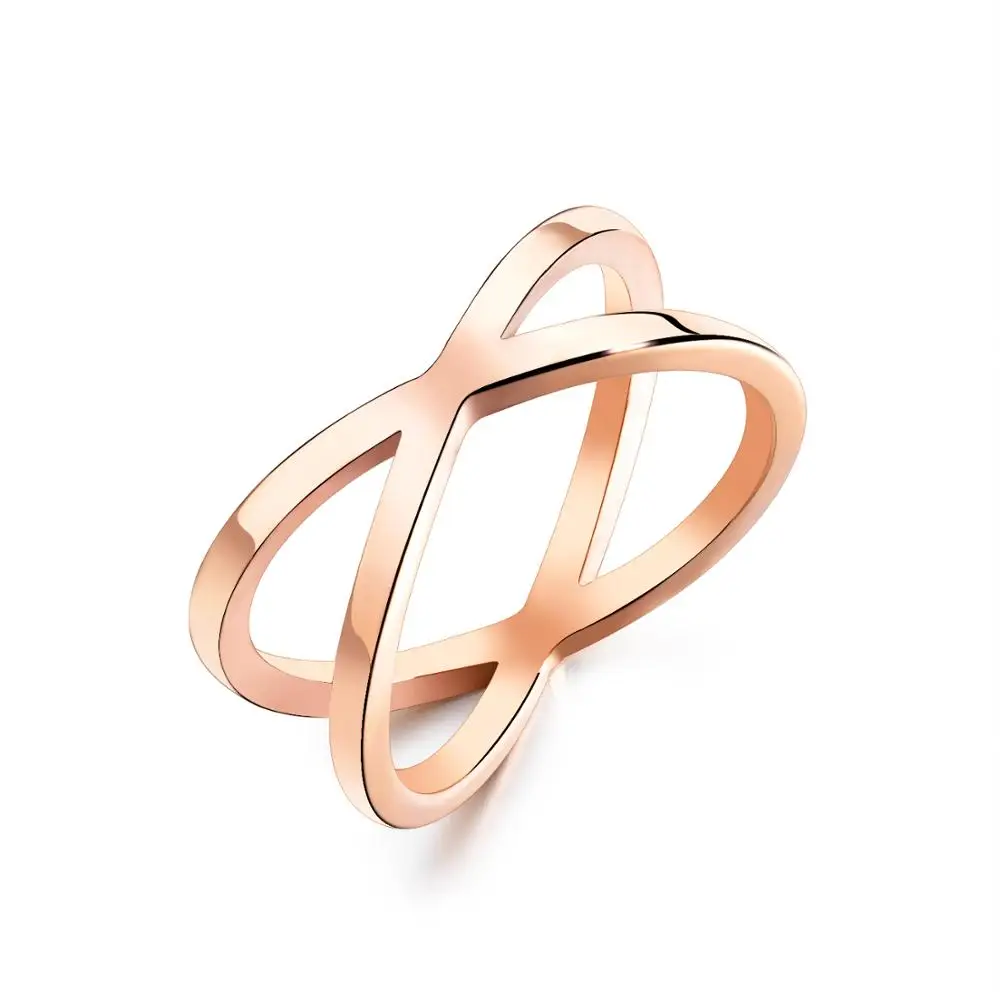 

Simple Rose Gold Color Ring For Women Trendy Stainless Steel Party Finger Jewelry Gift size 5-8 DropShipping