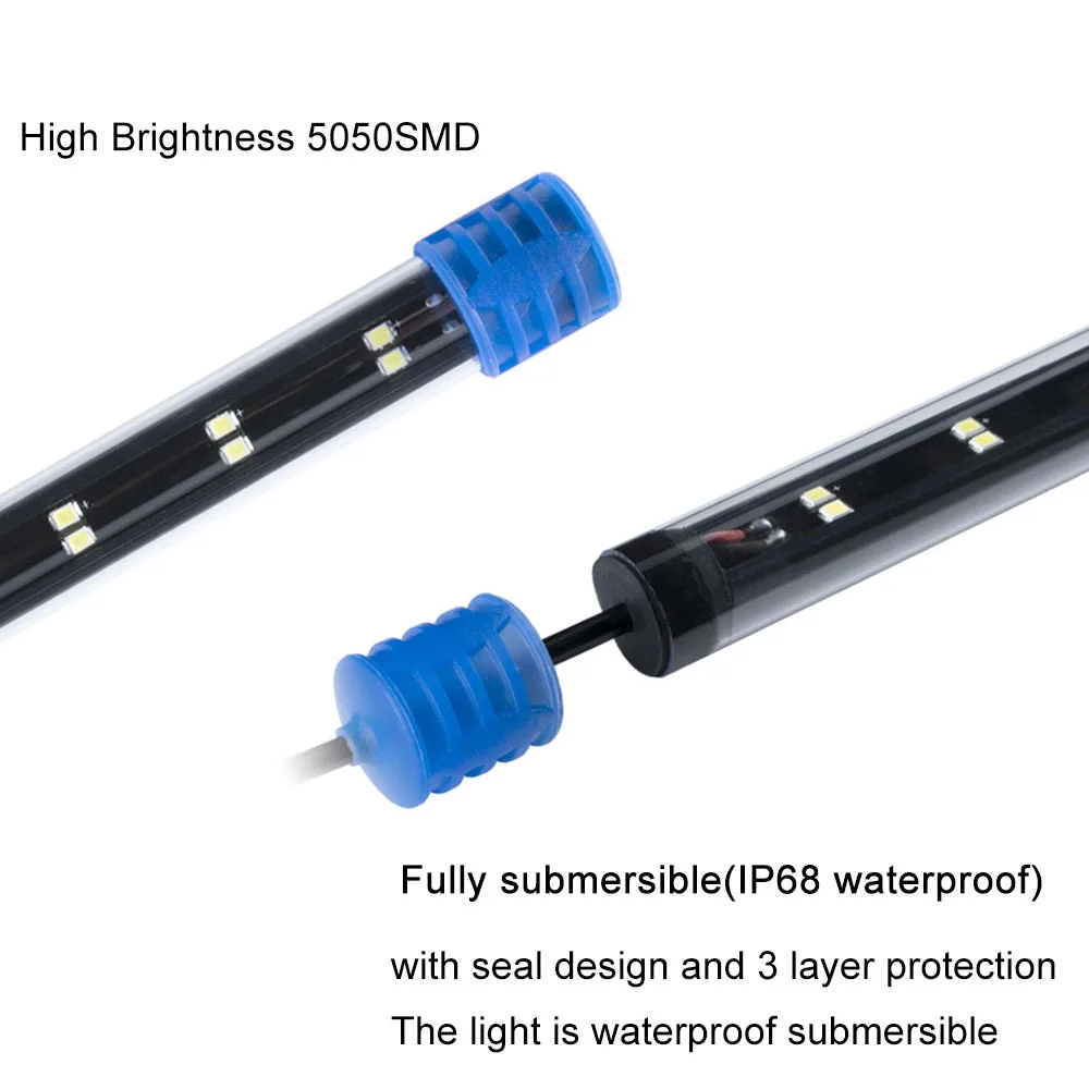24-54 см аквариумная лампа погружной светильник для аквариума Водонепроницаемая подводная светодиодная подсветка аквариумное освещение