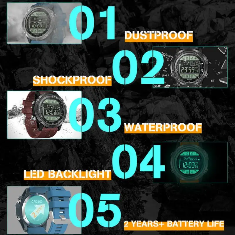  Zeblaze VIBE 3S Smart Watch Alarm 1.24inch Display Bluetooth LED Backlight Realtime Weather for iOS