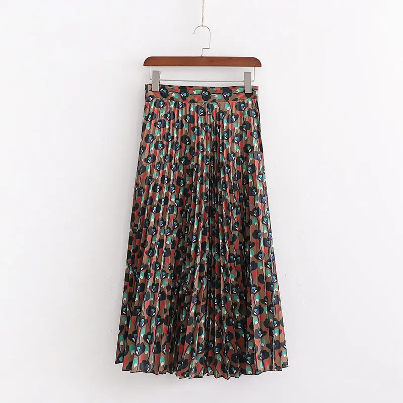 Асимметричный принт плиссированные юбки женские длинные юбки с высокой талией Европейская мода faldas уличная одежда