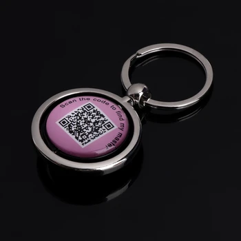 

Pet QR Code Tag Dog Anti Lost Keychain Cat Key Finder Contact Information Badge LX9C