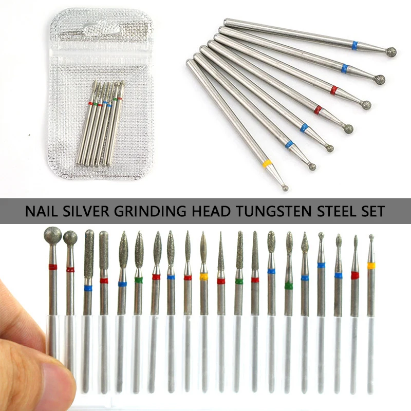 

7pcs Diamond Milling Cutter for Manicure Nail Drill Bits Set Machine Accessories Cuticle Clean Cutters for Removing Gel Pedicure