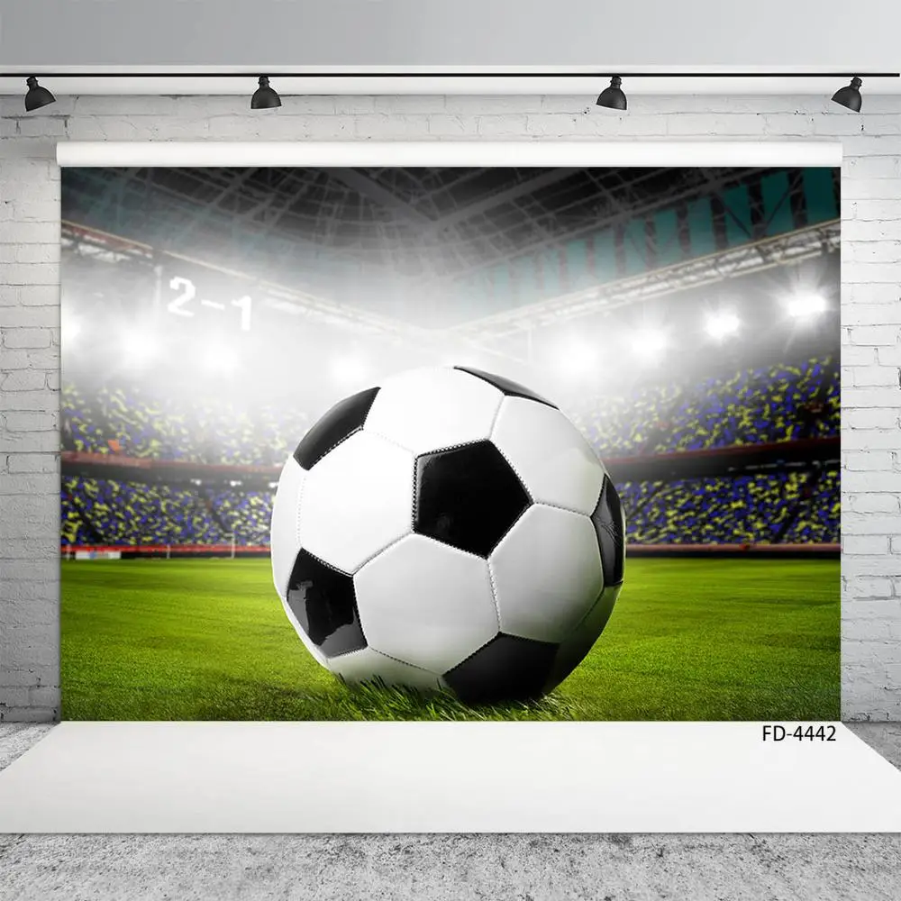 Football Field Light Photography Backgrounds Customized Backdrop for Baby Children Stadium Sports Party Photophone Photo Studio |
