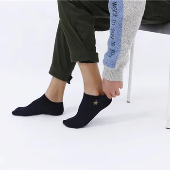 

5paris/lot men's socks Pure Cotton Runner Socks Socken Embroidered Men's Pier POLO Casual Business Socks Medias de los