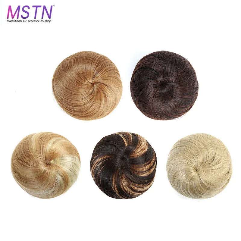 

MSTN Fashion Lady Straight Bun Elastic Band Hairpiece Extension Chignon Natrual Cute Bun Synthetic Hairpiece