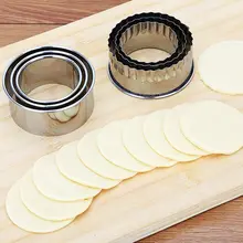 3 unids/set envoltura Dumpling moldes Cookie Cutter Stainleess redondo de acero/forma de flor portátil de corte de masa modelo para Jiaozi