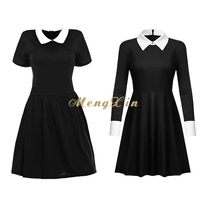 vestito mercoledì addams ragazza, costume mercoledì addams ragazza, vestiti  mercoledì addams, Addams Costume, Costume Cosplay Addams per ragazze