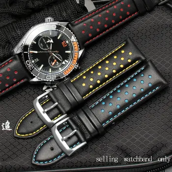 

New car line series cowhide watch, 22mm leather, sports watchbelt for seahorse racing t116.617 NBA men's watch with pin buckle