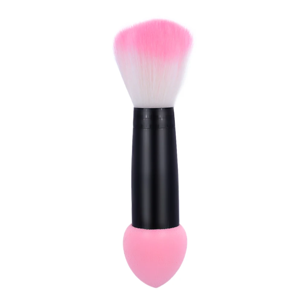 1pc Professional Blush brush Nylon Make up Brushes Two Head blusher Metal Cosmetic Tools with Sponge cute mushroom - Цвет: style 1